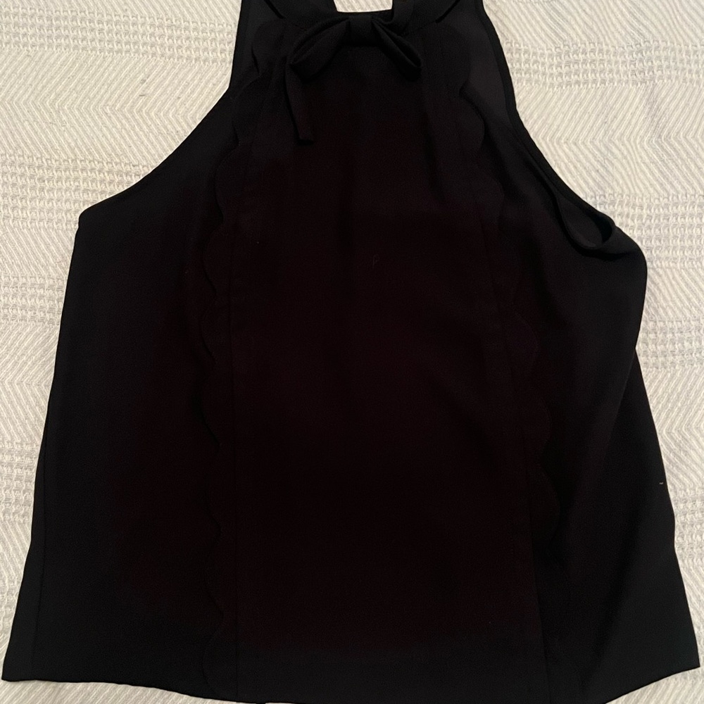 Victoria Beckham for Target Black Scallop Tank Top